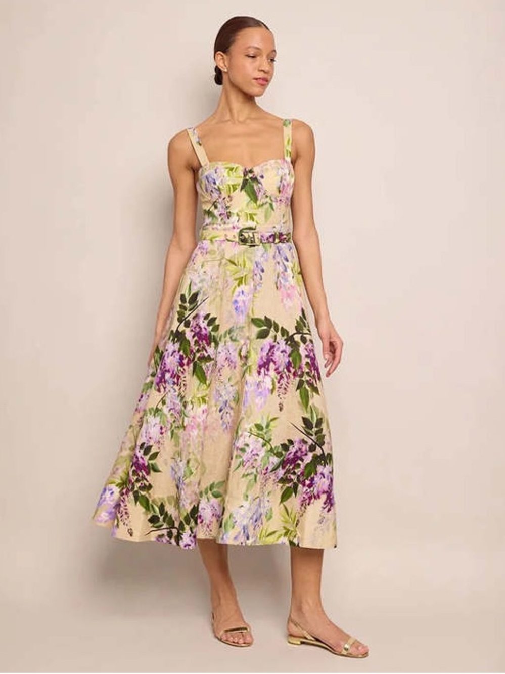 EUC Cara Cara Calypso Midi Dress Wisteria floral print Size 2 - Picture 3 of 10